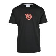 Bikkembergs Logotyp Tryck Bomull T-shirt Svart Black, Herr