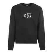 Dsquared2 Svart Crew Neck Sweatshirt Black, Herr