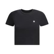 Amiri Kontrasterande Logga Kort Bomull T-shirt Black, Dam