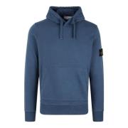 Stone Island Klassisk Logohoodie med Emblem Blue, Herr