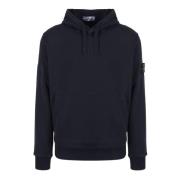 Stone Island Klassisk Logohoodie med Emblem Blue, Herr