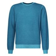 Sun68 Blå Crew Neck Tröja med Logo Blue, Herr