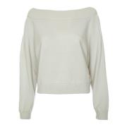 Drykorn Eugena Stickad Tröja med Off-Shoulder Beige, Dam