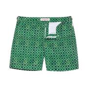 Orlebar Brown Kustgrön Geo Kakel Badshorts Green, Herr