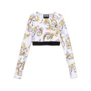 Versace Jeans Couture Barocco-print topp med logomidjeband Multicolor,...