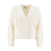 Ermanno Scervino Elegant Stickad Kofta Beige, Dam