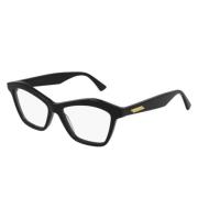 Bottega Veneta Cat-eye acetatram med randiga armar Black, Unisex