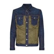 Dsquared2 Tvåton kontraststygn skjortjacka Blue, Herr