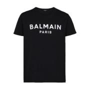 Balmain Stilren T-shirt i svart och vitt Black, Herr