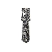 Roberto Cavalli Jaguar-Print Maxi Klänning med Cut-Out Multicolor, Dam