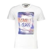 Cavalli Class Vit T-shirt med korta ärmar och logotyptryck White, Herr