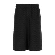 Alexander McQueen Svarta Viskos Bermuda Shorts Black, Herr