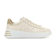 Hogan Stiliga Rebel Sneakers i Sandfärgat Läder Beige, Dam