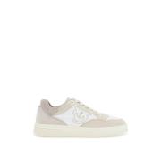 Pinko Eleganta lädersneakers för vår-sommar Beige, Dam