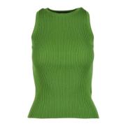 Max Mara Weekend Stickad tanktop i viskosblandning Green, Dam