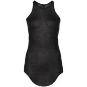 Rick Owens Svart scoop neck racerback topp Black, Dam