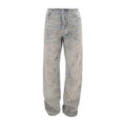 Diesel Vintage Sliten Straight Fit Bomullsjeans Blue, Dam