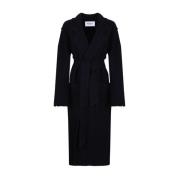 Max Mara Navy Blue Knit Coat Blue, Dam