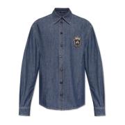 Dolce & Gabbana Denimskjorta med applikation Blue, Herr