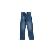 Studio Nicholson Blå Riso jeans, rak modell, 5 fickor Blue, Herr