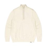 Butcher of Blue Half Zip Pullover Lt Clifden Beige, Herr