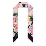 Dolce & Gabbana Sidenscarf med blommotiv Pink, Dam