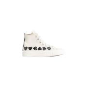 Comme des Garçons Beige High-Top Sneakers Samarbet White, Dam