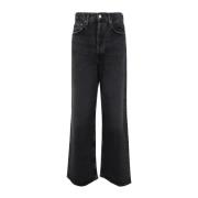 Agolde Straight Jeans Black, Dam