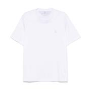 Brunello Cucinelli Tryckta Rundhals T-shirts White, Herr