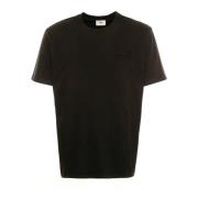 Autry Räfflad Rund Hals Logo T-shirt Black, Herr