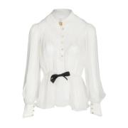 Giambattista Valli Ivory Blus med Stil 1102 White, Dam