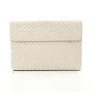 Bottega Veneta Vintage Pre-owned Laeder kuvertvskor White, Dam