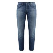 Dondup Kontraststygn Straight-Leg Jeans Blue, Herr