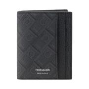 Salvatore Ferragamo Ikonisk Monogram Läderkorthållare Bifold Gray, Her...