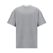 Jil Sander Monokrom Ribbad Crew Neck T-shirt Gray, Herr