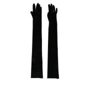 Norma Kamali Svarta hel-finger ofodrade handskar Black, Dam