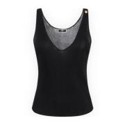 Elisabetta Franchi Stilren Top Tricot för Kvinnor Black, Dam