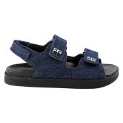 Givenchy Denim 4G Sandaler med Scratch Stängning Blue, Dam