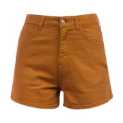 Jucca Bomullsshorts med knapp och dragkedja Brown, Dam