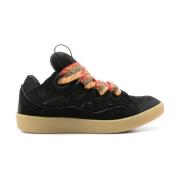 Lanvin Svarta Sneakers Panel Design Snörning Black, Herr