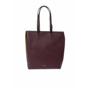 Paul Smith Bordeaux Läder Tote Gul Turkos Brown, Dam