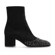 Alaïa Ankelboots i mocka med nitar Black, Dam