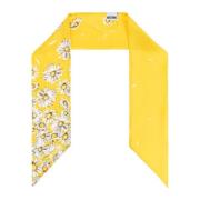 Moschino Sidenscarf med blommönster Yellow, Dam