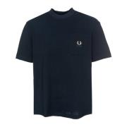 Fred Perry Casual T-shirt med logostitching Blue, Herr