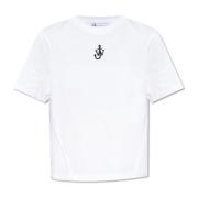 JW Anderson T-shirt med logotyp White, Dam