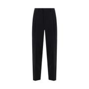 Acne Studios Svarta Ull Plisserade Byxor Black, Herr