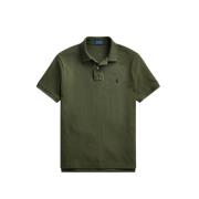 Polo Ralph Lauren Slim Fit Piqué Bomull Polo Skjorta Green, Herr