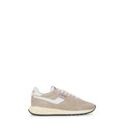 Autry Beige Lädersneakers med Kontrastdetaljer Beige, Herr