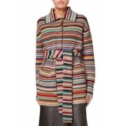 Paul Smith Multifärgad Oversized Bayadère Väst med Bälte Multicolor, D...