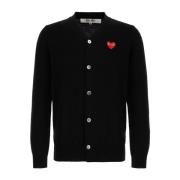 Comme des Garçons Play Stiligt Stickat Sortiment Black, Herr